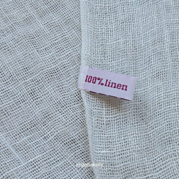 Linen Scarf PALE BLUE - Picture 7 of 14